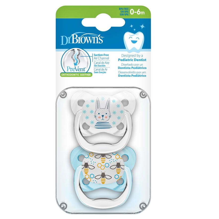 DrBrown's - Orthodontic Soother Stage 1 - (0-6m) - 2pack - Blue