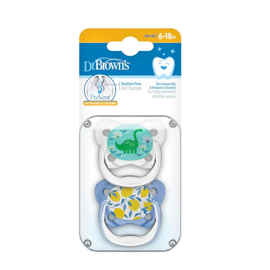 DrBrown's - Prevent Soother Orthodontic Stage 2 - (6-12m) - 2pack - Blue