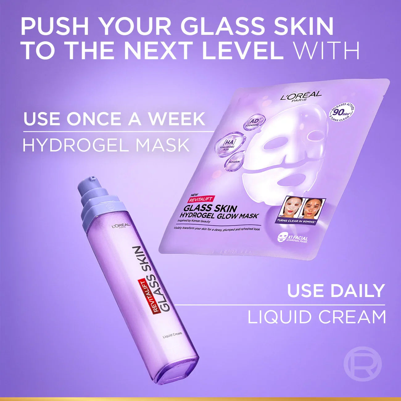 L’Oréal Paris Revitalift Glass Skin Liquid Cream: 1 drop for 100H Glowing Hydration With Hyaluronic Acid & Vitamins B3+B5+C for Dewy, Plumped Glass Skin 50ML