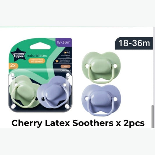 Tommee Tippee Cherry Latex Soothers x2 18-36M