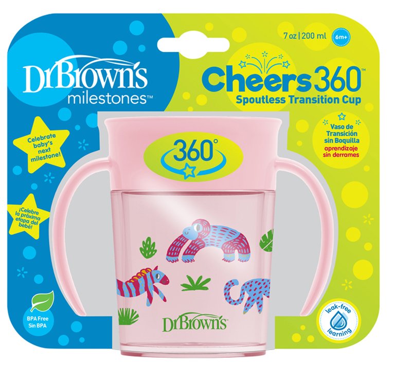 DrBrown's - Smooth Wall Cheers Cup 200ML - (6m+) - Pink
