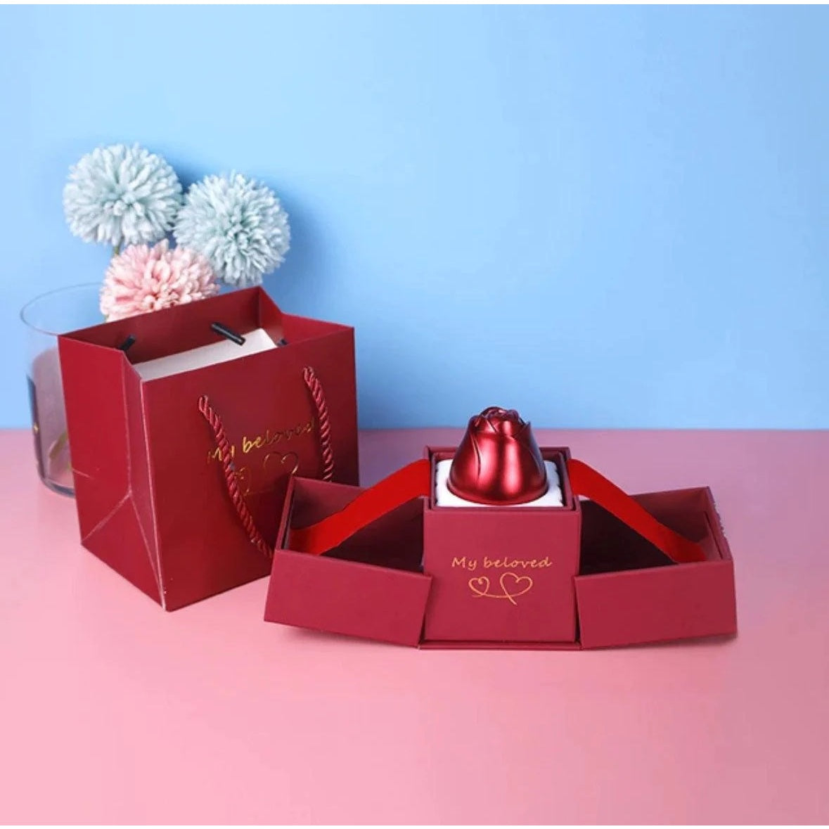 Necklace & Flower Gift Box