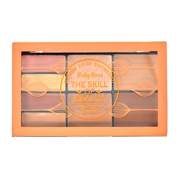 ruby rose-the skill of beauty medium to tan concealer palette hb-8097 4-medium to tan