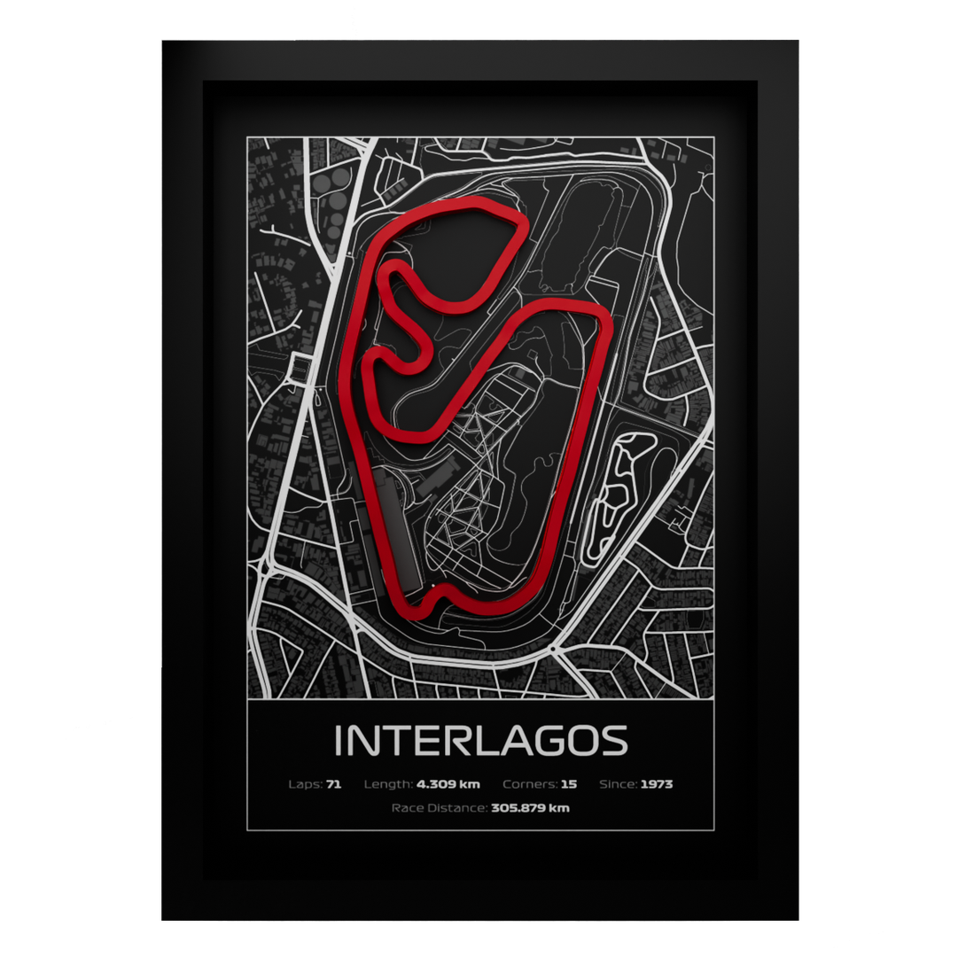 Autódromo José Carlos Pace Frame WIth 3D-printed track