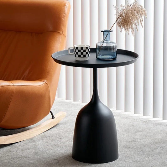 60 CM Iron Black Matte Side Table Coffee Table and Decorative Accent for Living Room Bedroom Home Decor - Medaid International