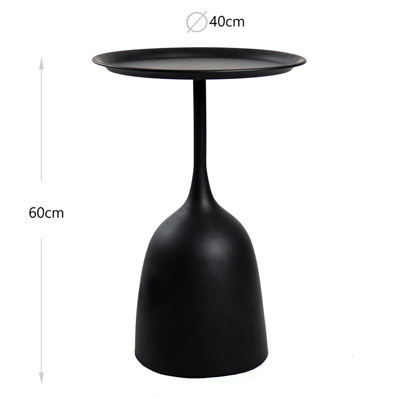 60 CM Iron Black Matte Side Table Coffee Table and Decorative Accent for Living Room Bedroom Home Decor - Medaid International
