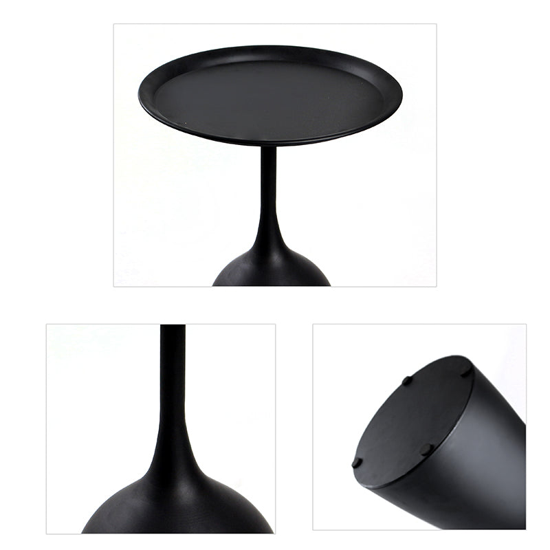 60 CM Iron Black Matte Side Table Coffee Table and Decorative Accent for Living Room Bedroom Home Decor - Medaid International