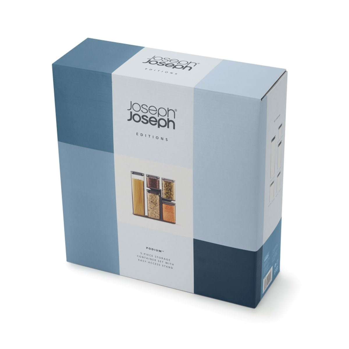Joseph Joseph Podium Dry Food Storage Container Set with Stand, 5-piece – Sky