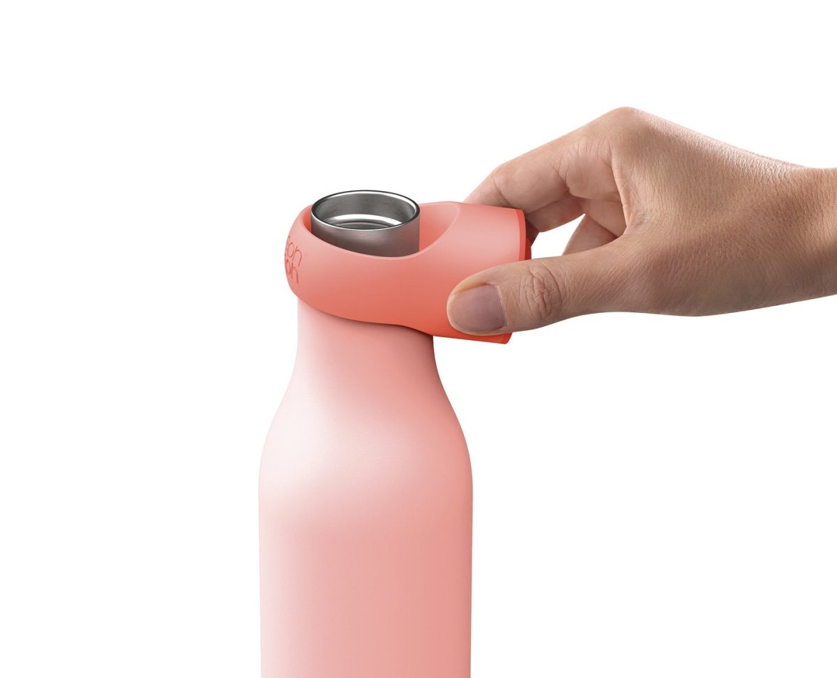 Joseph Joseph Loop™ 500ml Stainless-steel Vacuum Insulated Water Bottle Coral