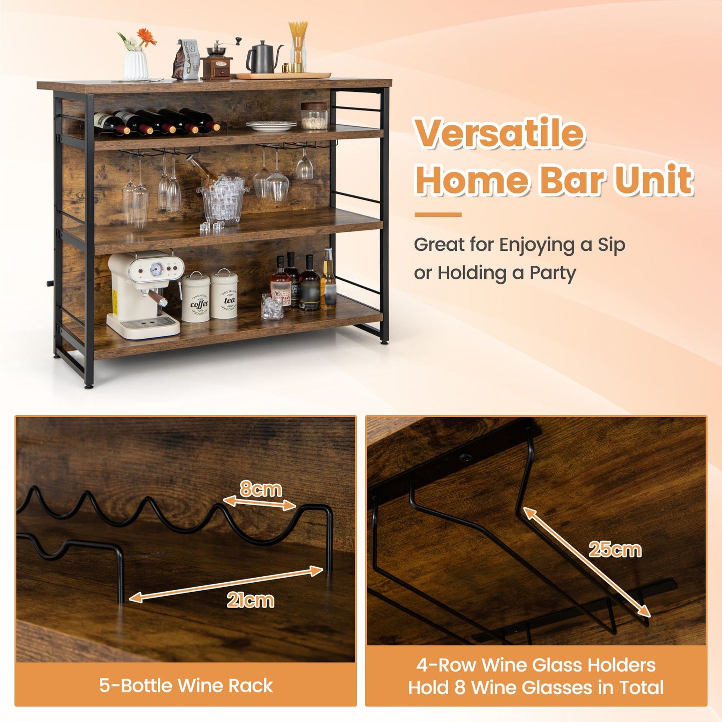 Costway Industrial Home Bar Unit