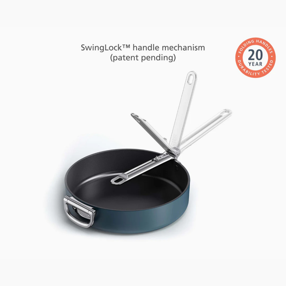 Joseph Joseph Space Folding Handle Ceramic Non-stick 28cm Blue Saute Pan & Lid