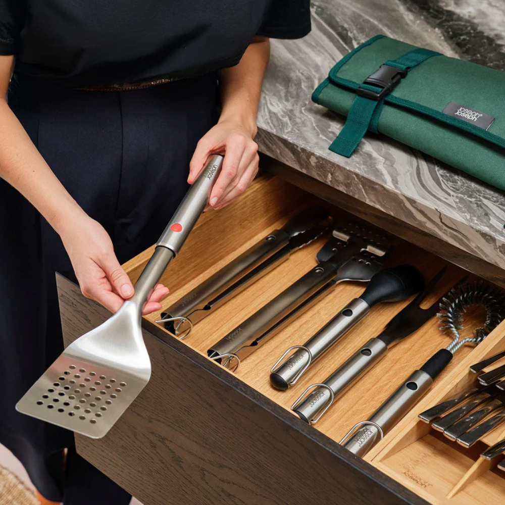 Joseph Joseph GrillOut 4-Piece Stainless-Steel BBQ Utensil Set with Storage Case