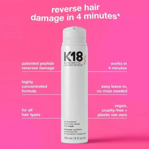 K18 BIOMIMETIC HAIRSCIENCE PROFESSIONAL MOLECULAR REPAIR HAIR MASK 150ML