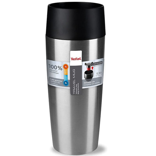 Tefal K3080114 Travel Mug 0.36L S.Steel