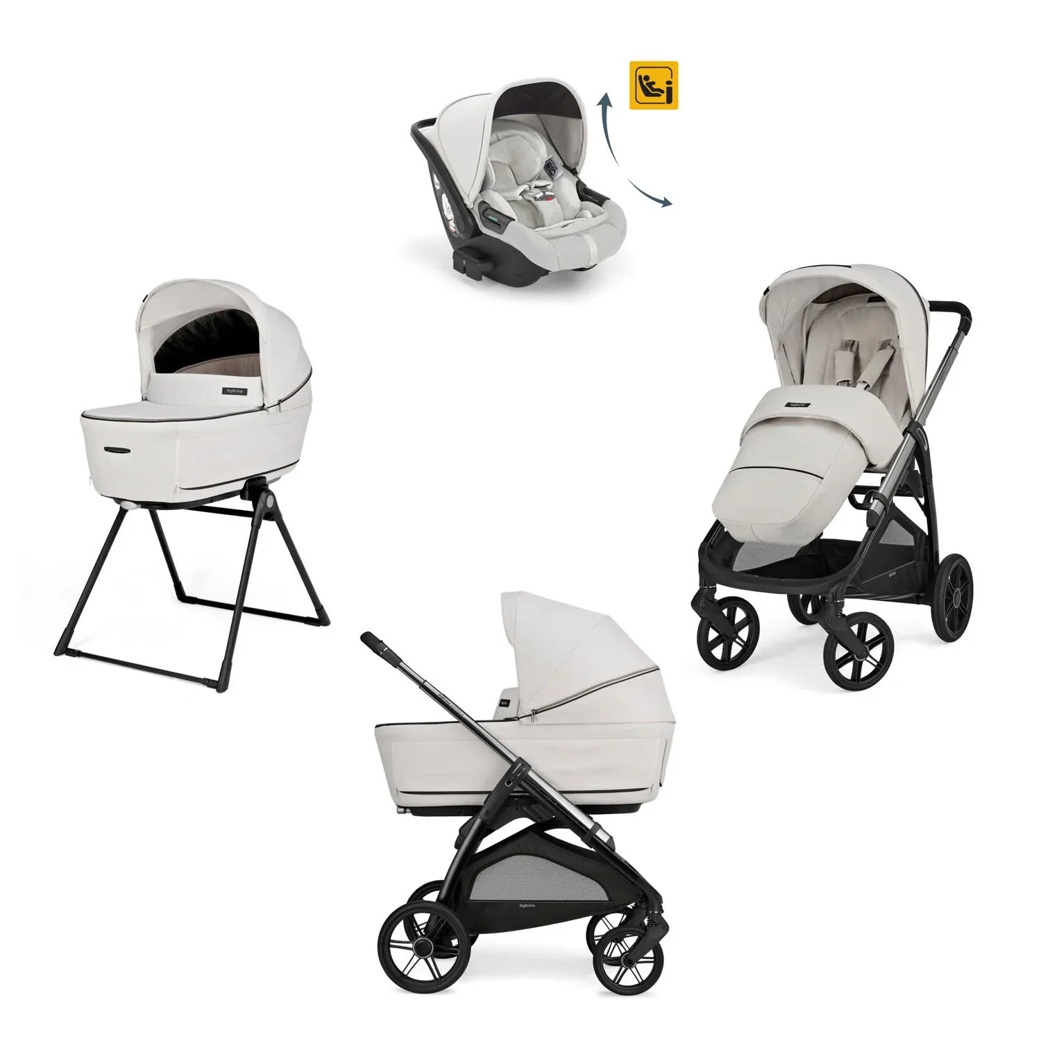 Inglesina - (KA62S) Aptica Drawin Recline - Travel System - Opal Ivory