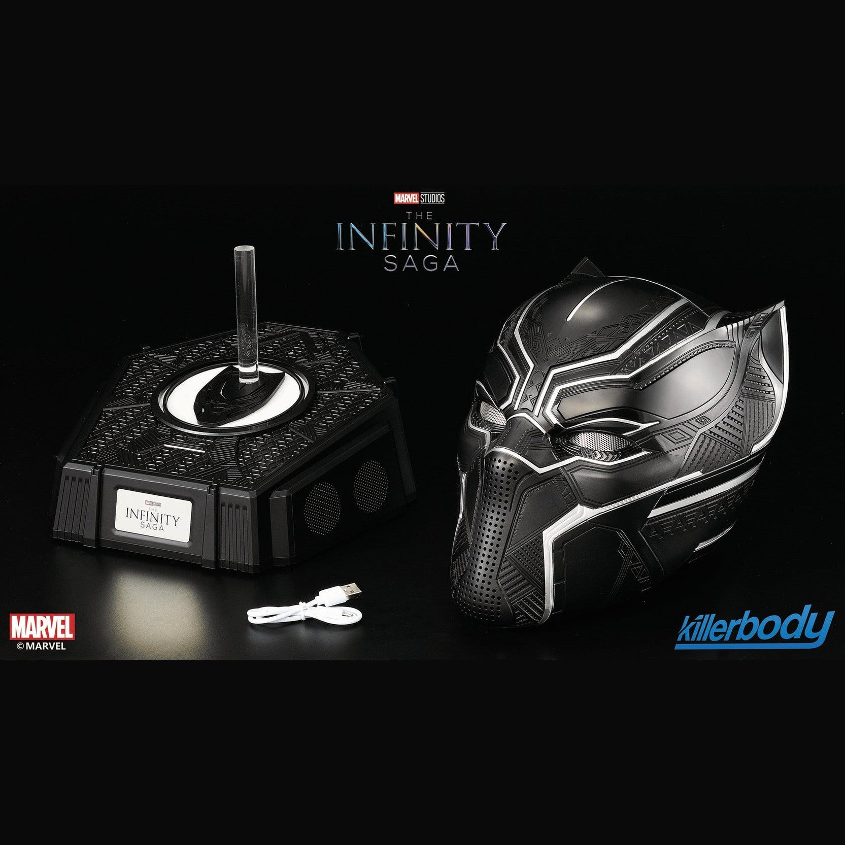 Marvel Black Panther Helmet w/Eye Lights Touch Control System 1:1 Collectible Wearable By Killer Body - Medaid International