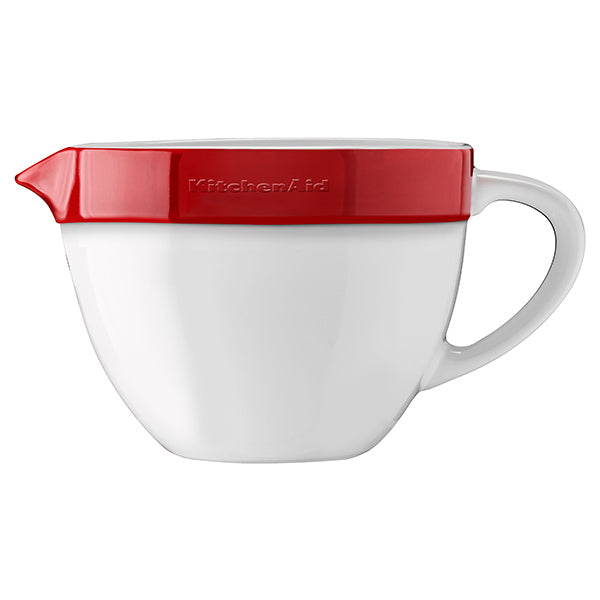 KITCHENAID 3 PCS CERAMIC CASSROLE NESTING MIXING BOWL EMPIRE RED