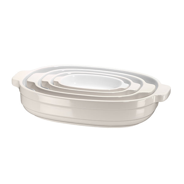 KITCHENAID 4 PCS CERAMIC CASSROLE NESTING SET ALMOND CREAM