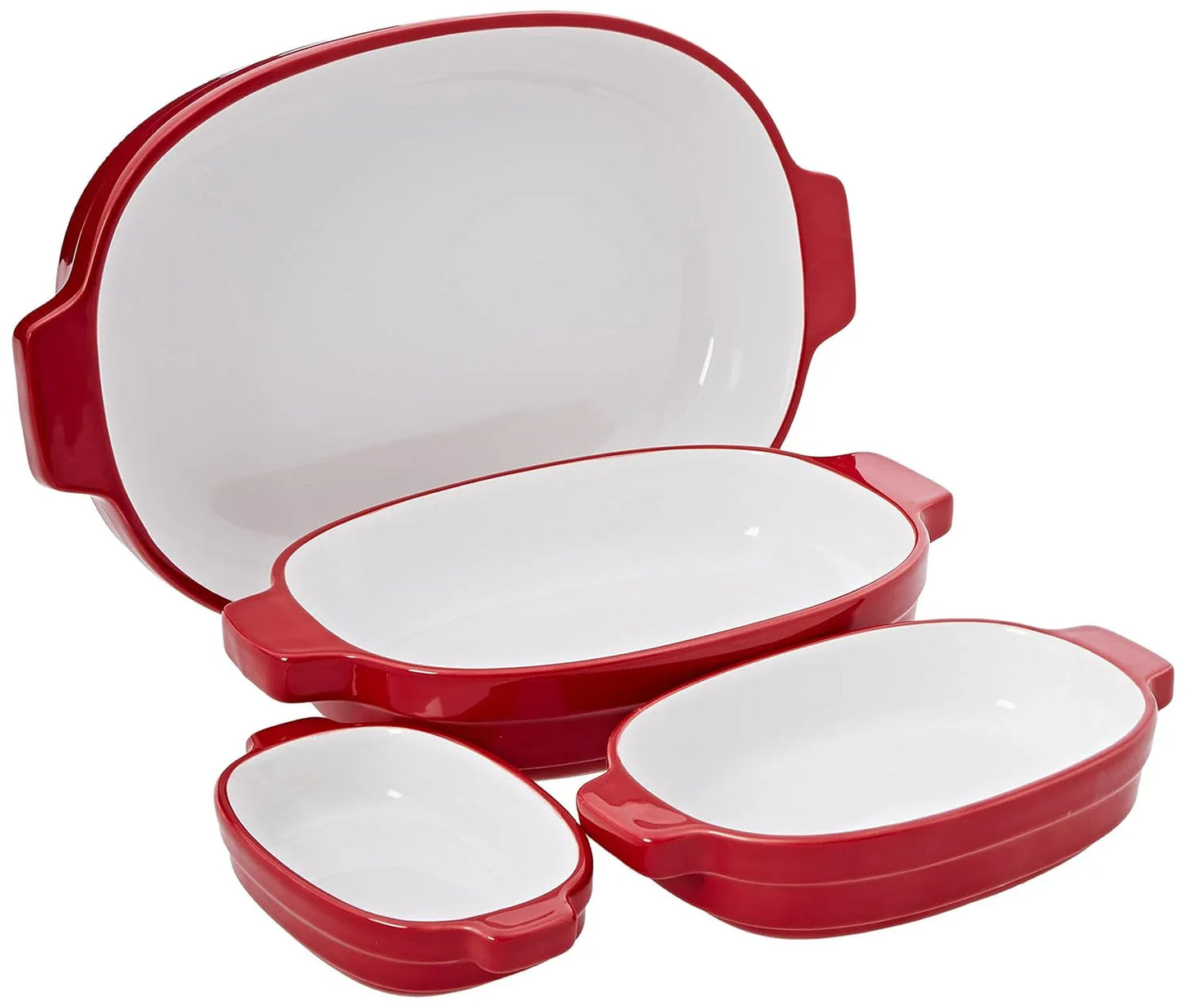 KITCHENAID 4 PCS CERAMIC CASSROLE NESTING SET EMPIRE RED