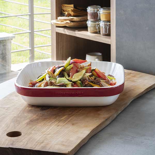 KITCHENAID SQUARE GRATIN DISH 24CM EMPIRE RED