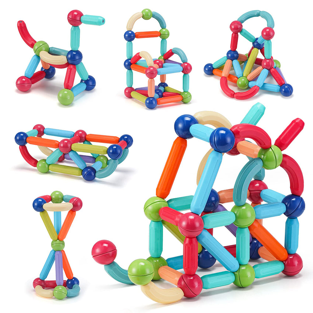 (Net) Magnetic Sticks Toy Set 84 Pcs