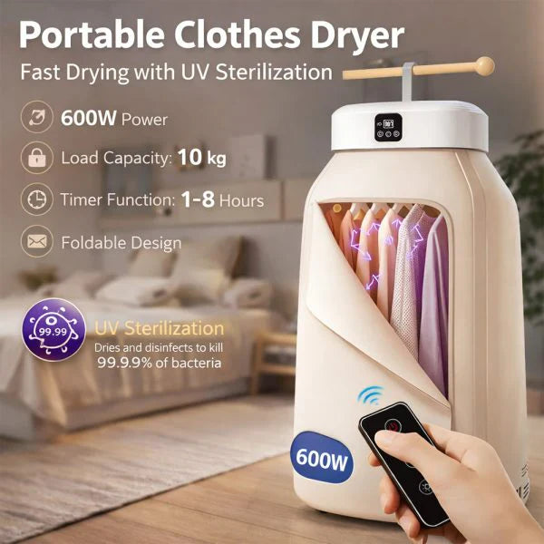 DSP Portable Clothes Dryer – 600W, Foldable, UV Sterilization KD6026