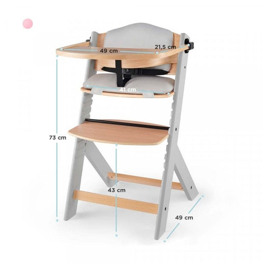 Enock High Chair - Grey/Wood