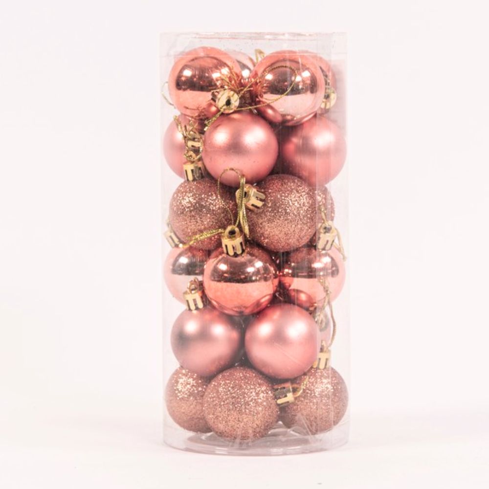 (Net) Rose Set Of 20 Pcs Christmas Balls Lebanon
