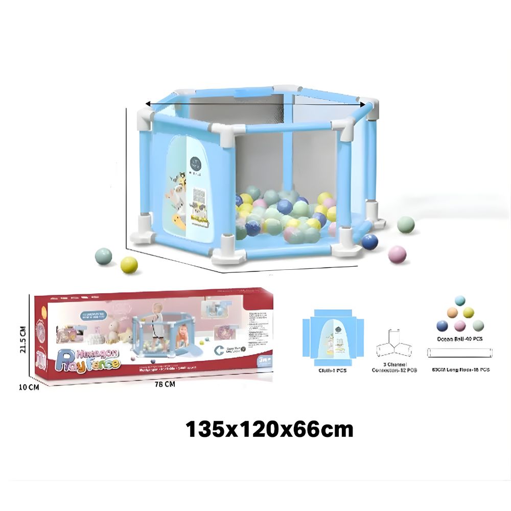 (Net) HEXAGON FENCE, W/ TENT+40 PCS BALL, P.BX Lebanon