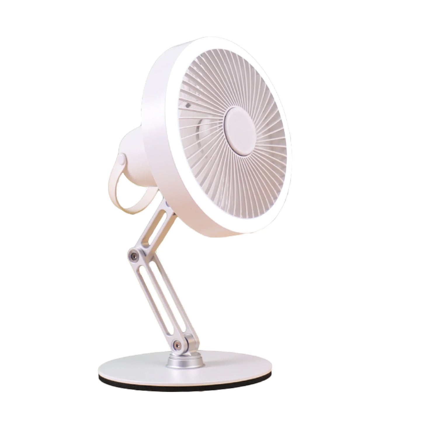 L08F Foldable Desk Fan Holder with LED Light – Portable & Adjustable