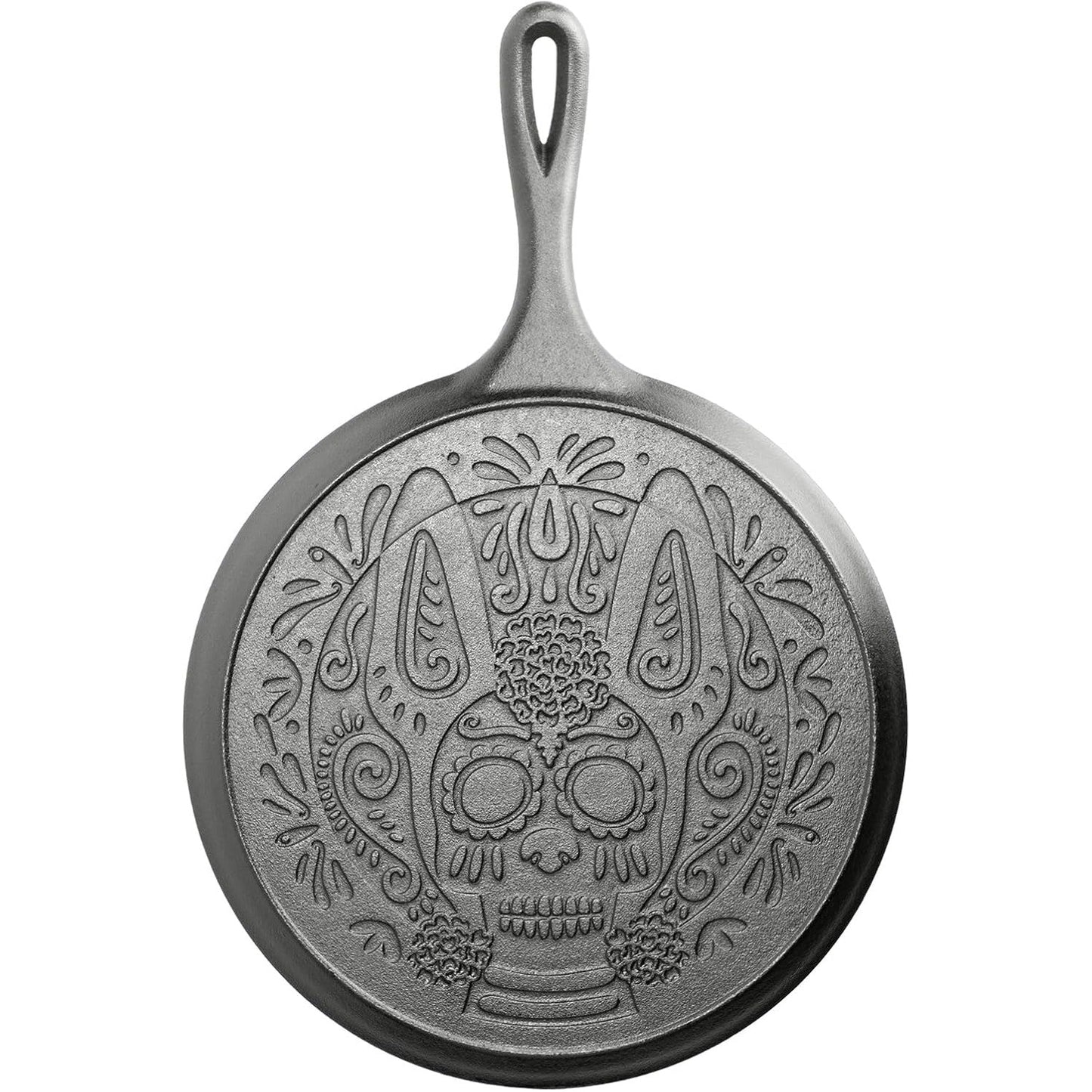 Day of the Dead 27cm Sugar Skull Cast Iron Griddle - Medaid International