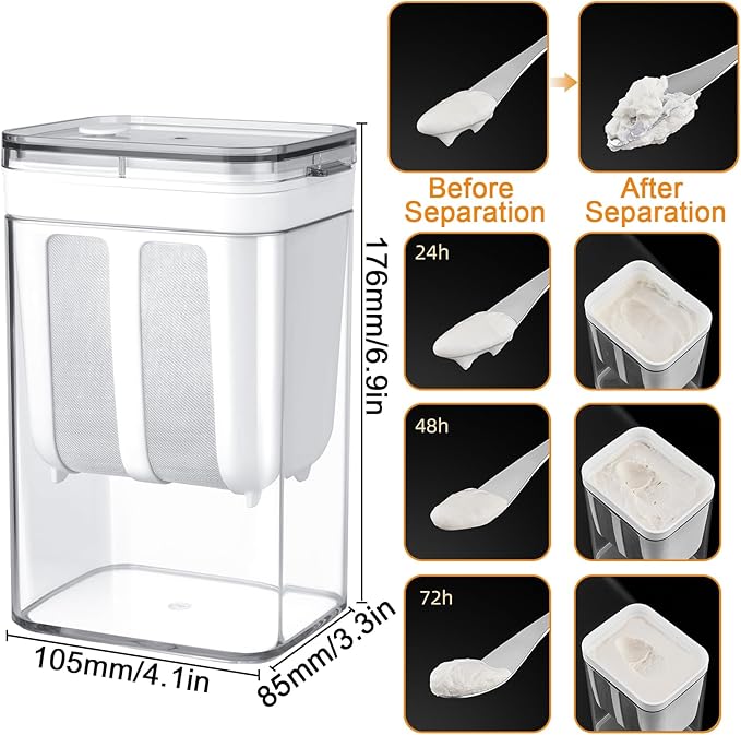 Labneh Maker Strainer Plexi Box 1100ml Capacity X1287