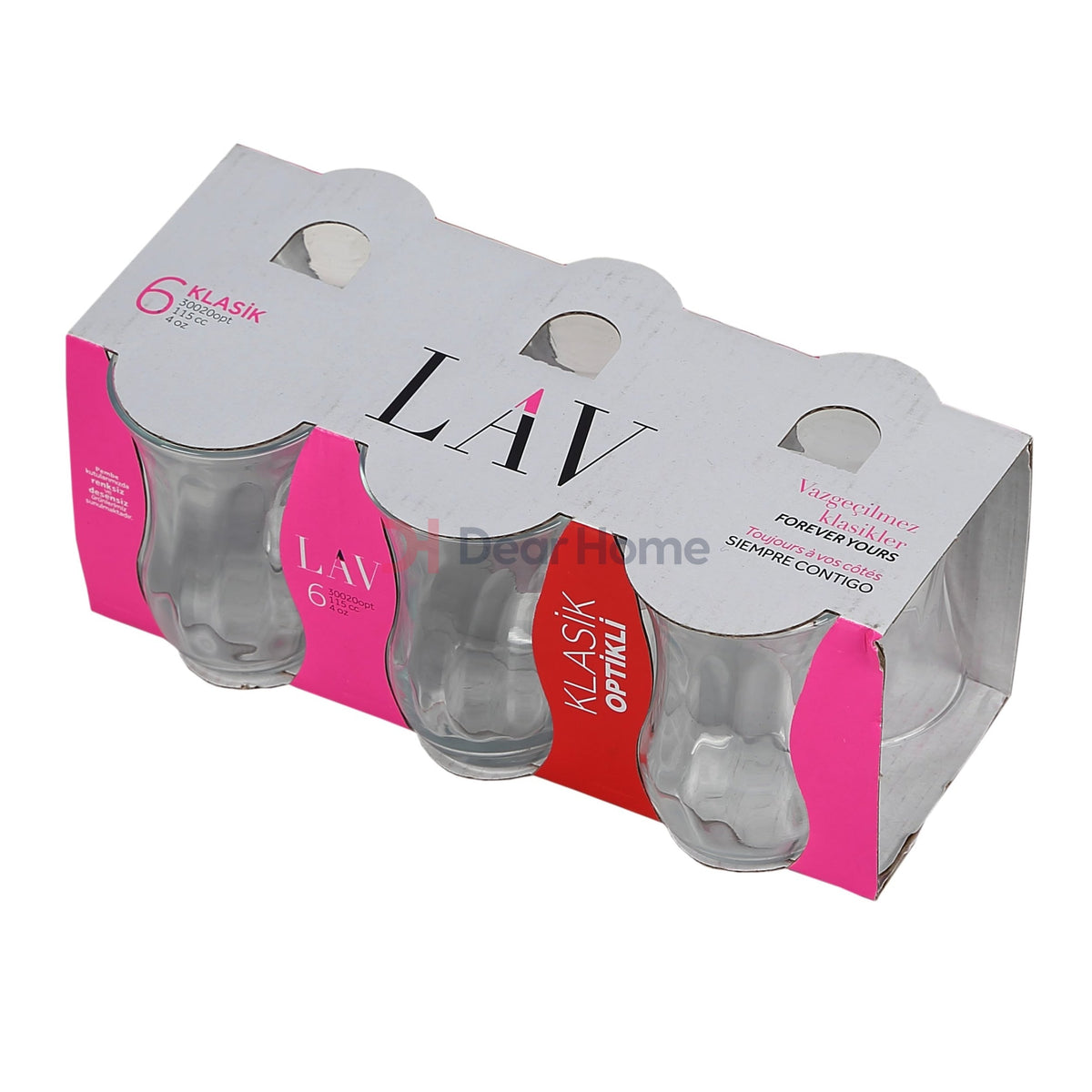 Lav Klasik Glass Tea Cup 6Pcs