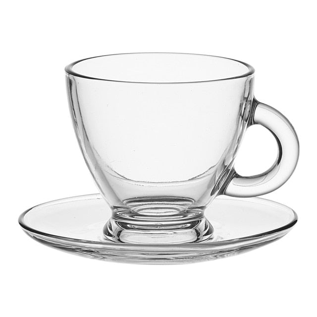 Lav Roma Glass 95ml Coffee Cup & Saucer 6+6