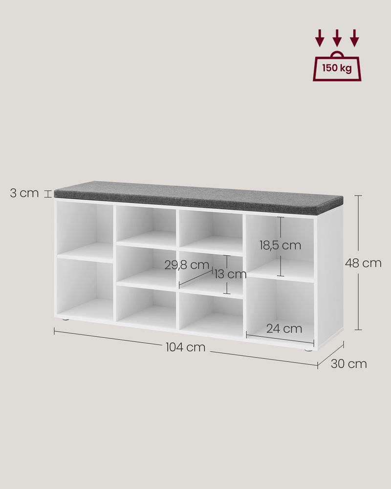 VASAGLE Shoe Bench LHS010W01