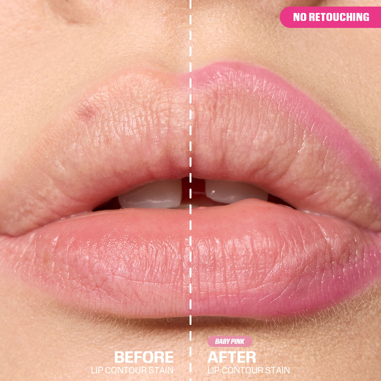 Lip Contour HUDABEAUTY Lip Stain For 12-Hour Wear Baby Pink