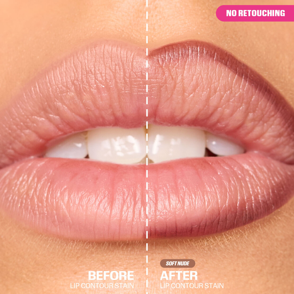 Lip Contour HUDABEAUTY Lip Stain For 12-Hour Wear Soft Nude