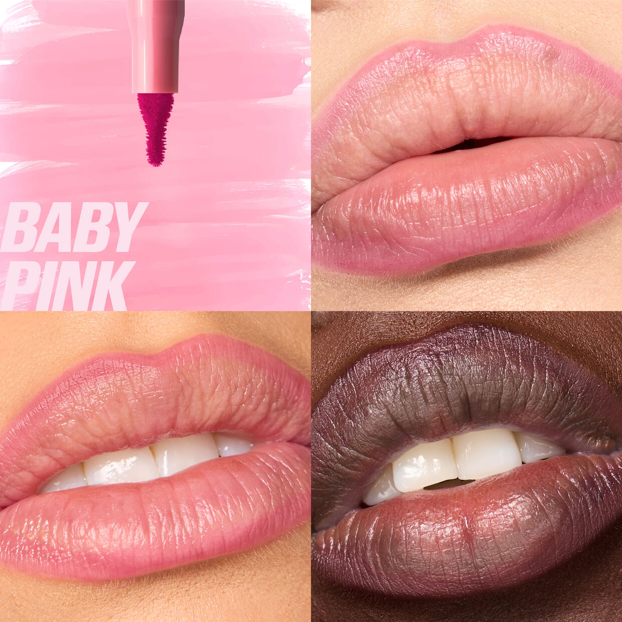 Lip Contour HUDABEAUTY Lip Stain For 12-Hour Wear Baby Pink