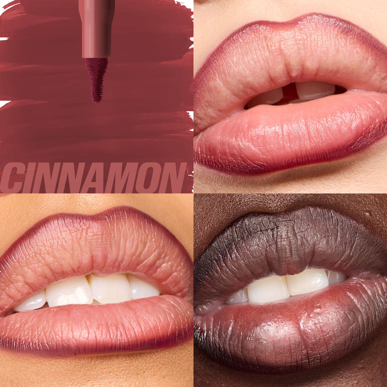 HUDA BEAUTY Lip Contour Lip Stain For 12-Hour Wear Cinnamon
