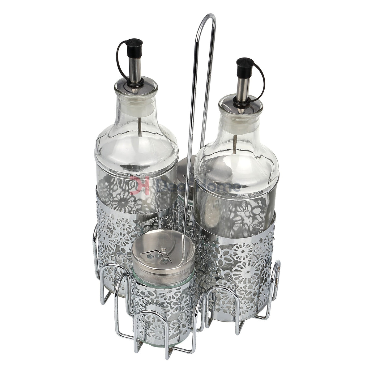 Stainless Flower Oil & Vinegar Set