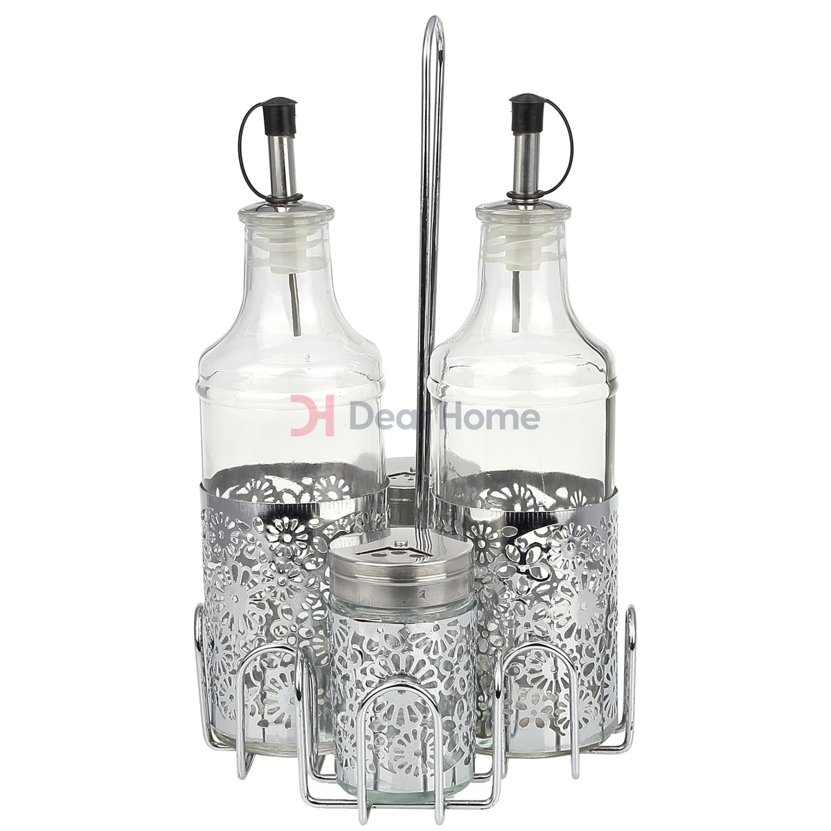 Stainless Flower Oil & Vinegar Set