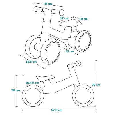 Lionelo - Villy Ride On Bike - Turquoise