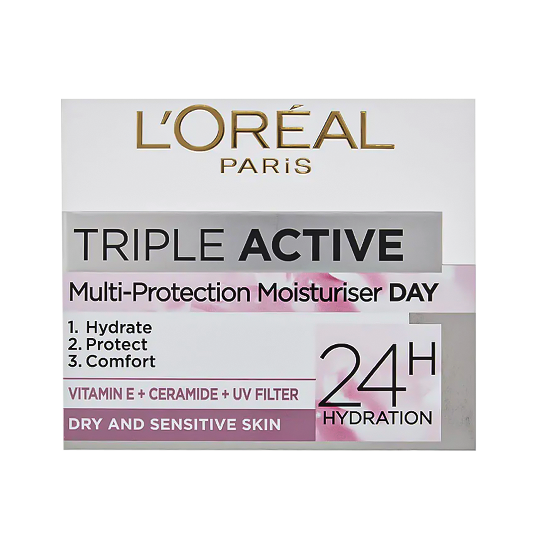 L'Oreal Paris Triple Active Multi-Protection Skin Moisturizer - 50ml - Medaid International