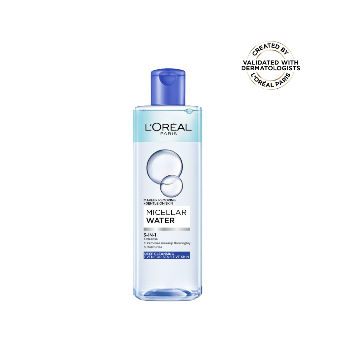 L'Oréal Paris, 3-in-1 Bi-Phase Micellar Water, Deeply Cleanse, Remove Water Proof Makeup and Soothe, for All Skin Types and Sensitive Skin, 400ml