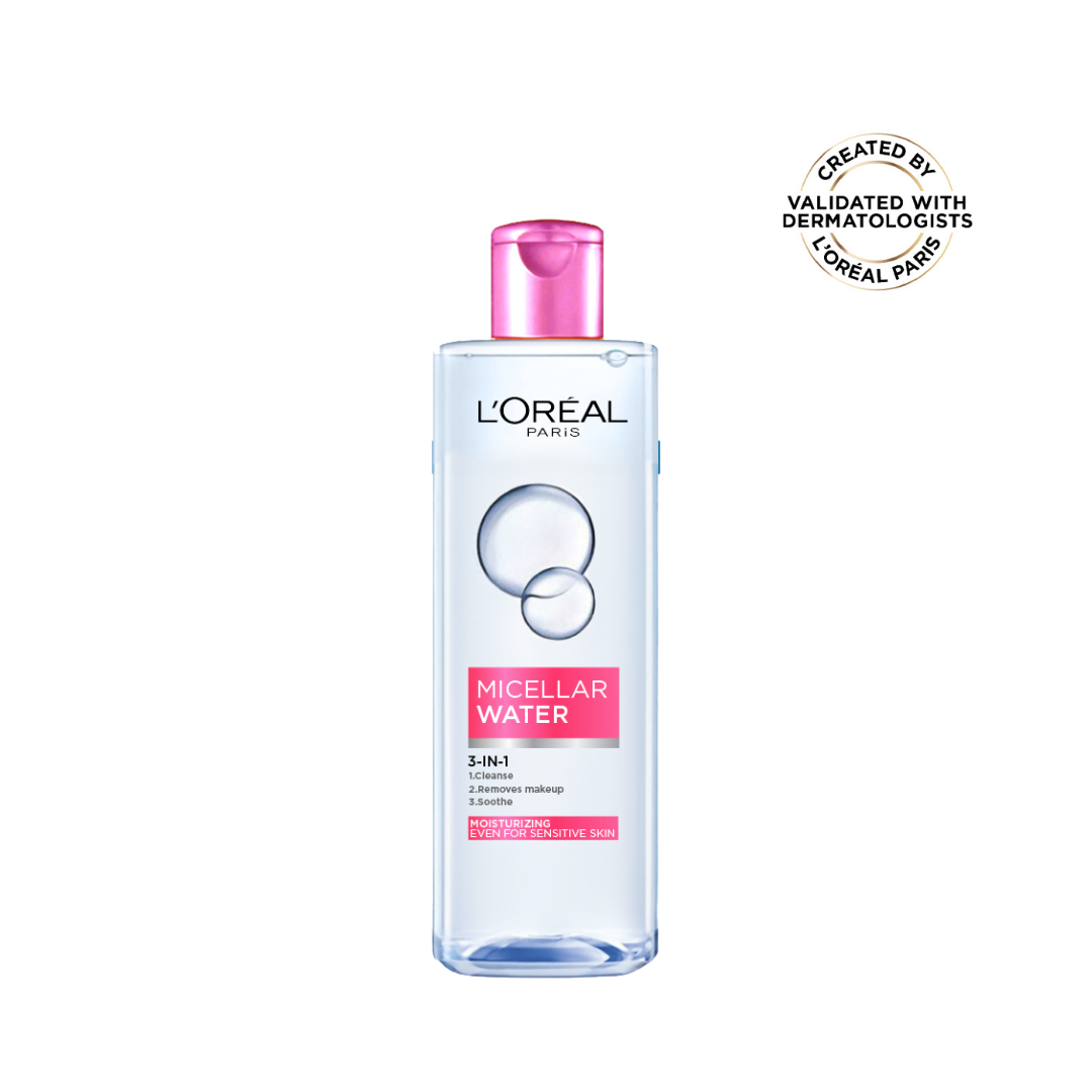 L'Oréal Paris, 3-in-1 Refreshing and Moisturizing Micellar Water, Cleanse, Remove Makeup and Soothe, for Sensitive and Normal to Dry Skin, 400ml