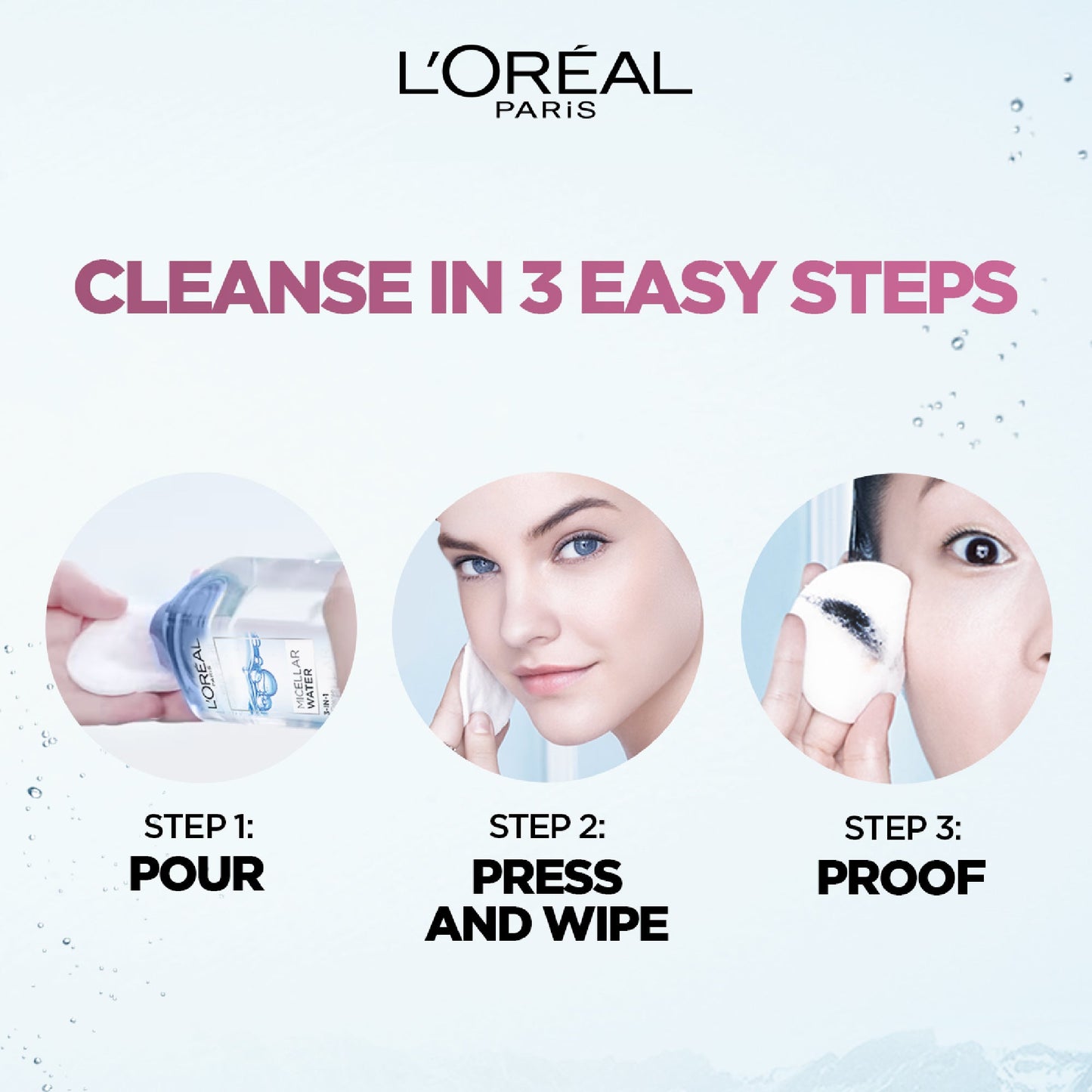 L'Oreal Paris 3-in-1 Refreshing Micellar Water, deep cleansing moisturize micellar for dry to normal skin 400ML