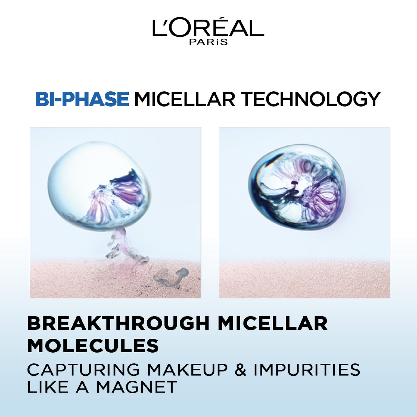 L'Oréal Paris, 3-in-1 Bi-Phase Micellar Water, Deeply Cleanse, Remove Water Proof Makeup and Soothe, for All Skin Types and Sensitive Skin, 400ml
