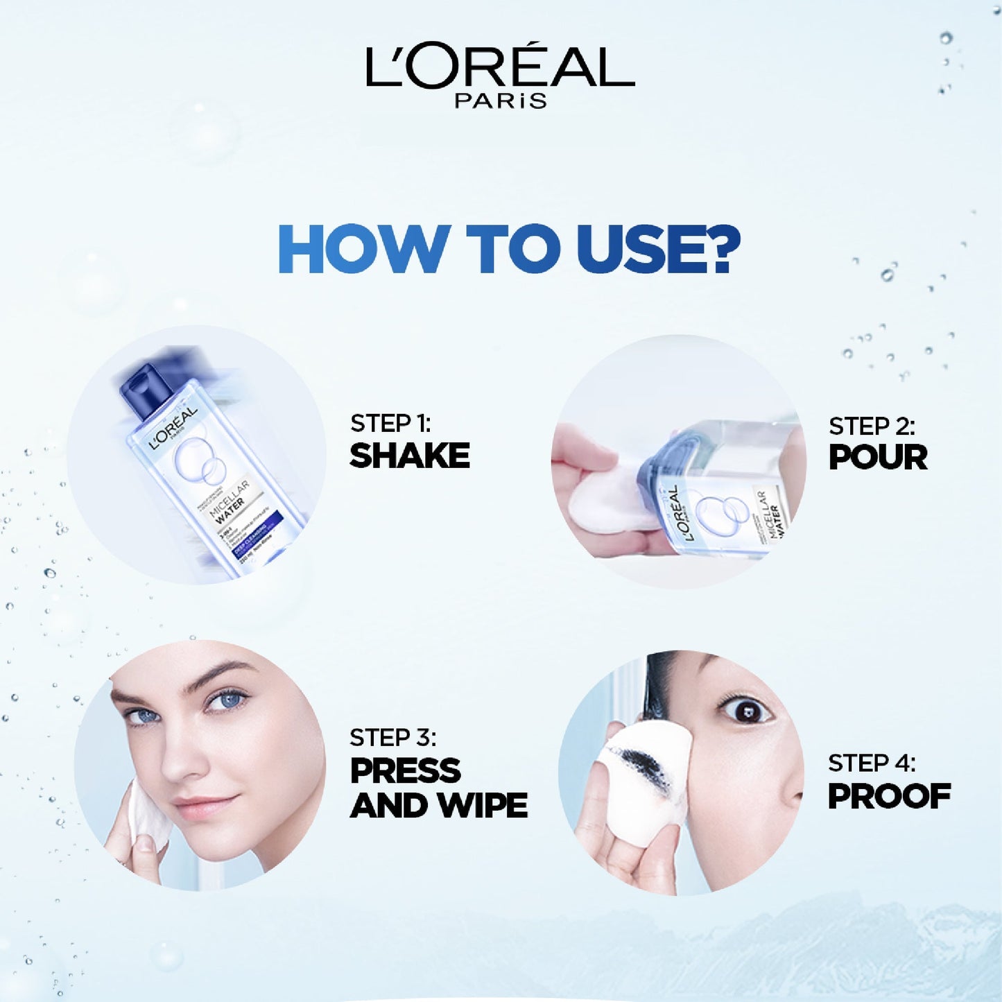 L'Oreal Paris 3-in-1 Deep Cleansing Micellar Water for long wear oil makeup remover 400ML