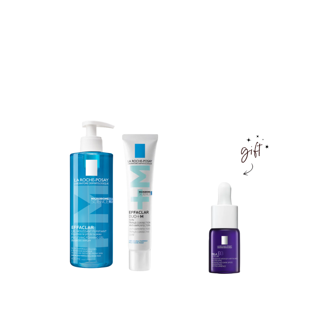 La Roche-Posay Effaclar Acne Cleanser And Effaclar Duo+ M + Free Mini Mela B3 Bundle