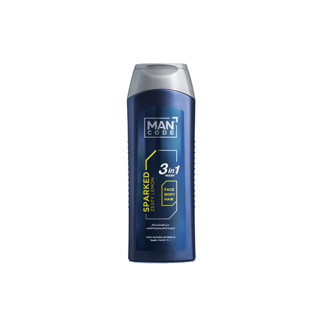 Mancode 3in1 Wash Sparked With Lemone Extracts 400ml - Medaid International
